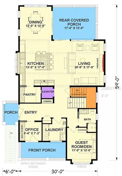 2D floor plan layout of this home in , Crystal River, FL (Image 3).