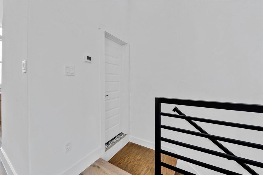 The home has a half bath on the main floor.
