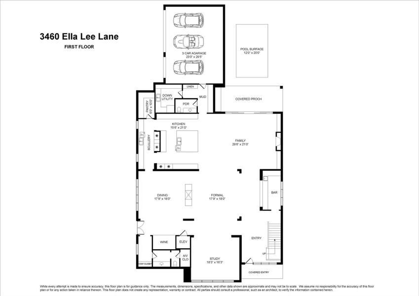 Floor plan of 1st floor.