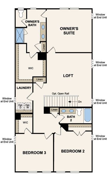 2D floor plan layout for the Aster by Century Communities in Magnolia Square, Austell, GA (Image 4).