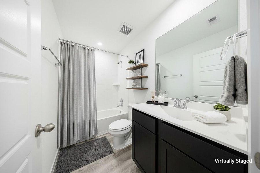 Virtually staged- secondary full bath