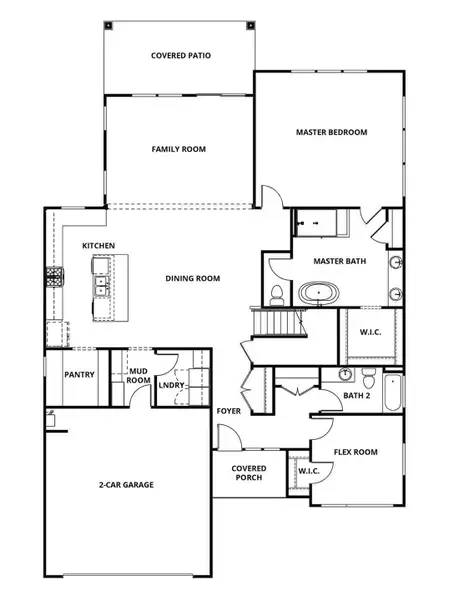 2D floor plan layout of this home in Hallimore Ranch, Rosenberg, TX (Image 3).