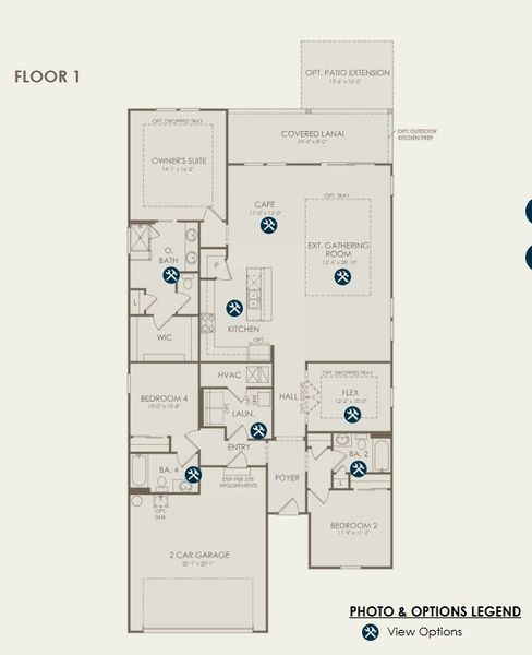 2D floor plan layout for the Mystique by Pulte Homes in Westerly Park at Wildlight, Wildlight, FL (Image 5).