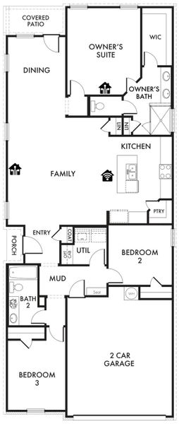 2D floor plan layout for the Hickory by Impression Homes in Belmont, Aubrey, TX (Image 3). 2D floor plan layout for the Hickory by Impression Homes in Belmont, Aubrey, TX (Image 3).