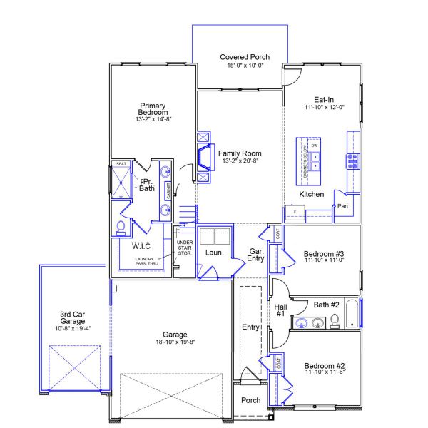 2D floor plan layout of this home in Lilah Grove, Summerfield, NC (Image 2).