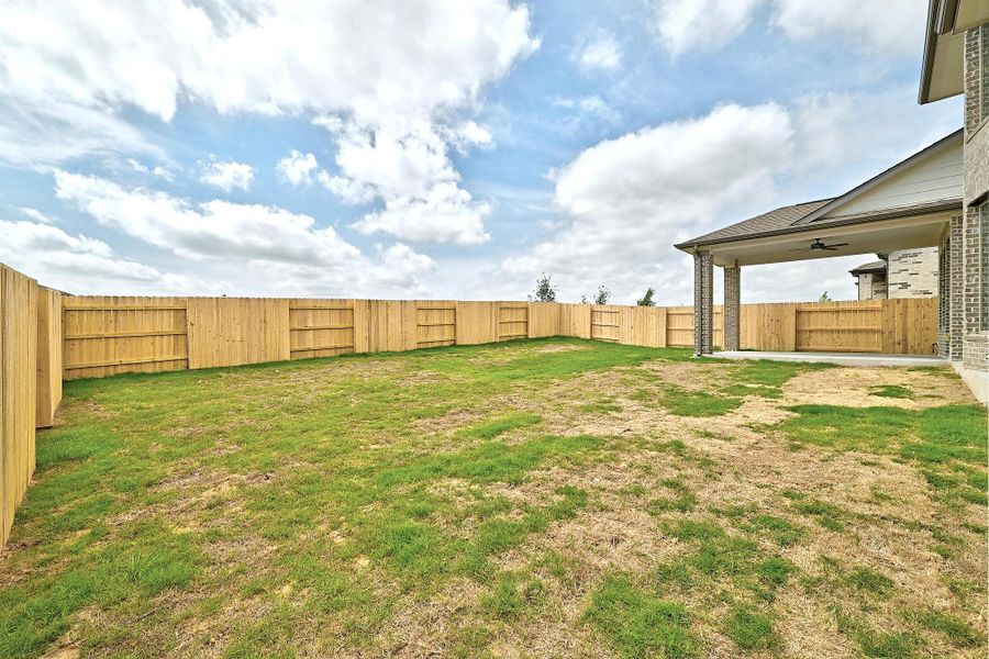 Exterior details and patio area of a home in Flora - 60', Hutto (Image 21).