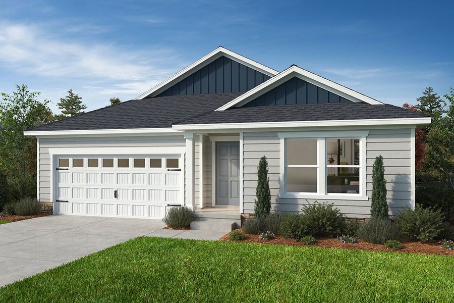 Representative exterior photo of a completed home built from the 1582 by KB Home in Gatsby Station, Raleigh, NC (Image 5).