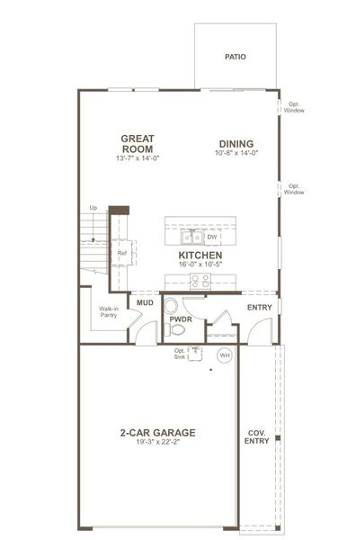 2D floor plan layout of this home in Seasons at Asher's Landing, Jacksonville, FL (Image 5).