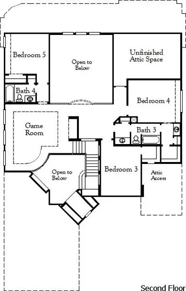2D floor plan layout of this home in Wildflower Ranch, Fort Worth, TX (Image 3).