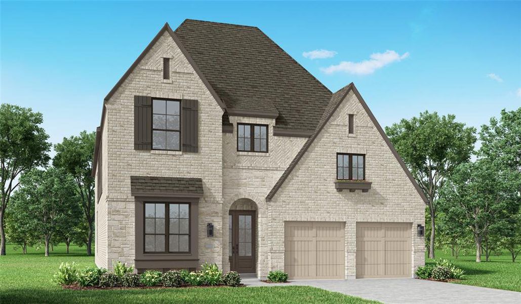 Front exterior of a new home in Star Trail, Prosper, TX, highlighting curb appeal (Image 1). Front exterior of a new home in Star Trail, Prosper, TX, highlighting curb appeal (Image 1).