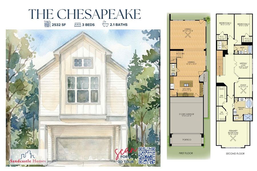 Innovative Design: The Chesapeake model redefines flexible living, with a detailed 3D model to explore every possibility for your lifestyle.
