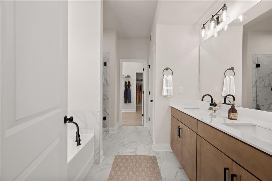 Furnished interior view inside a new home in Gatherings® at GreenHouse, Marietta (Image 32).