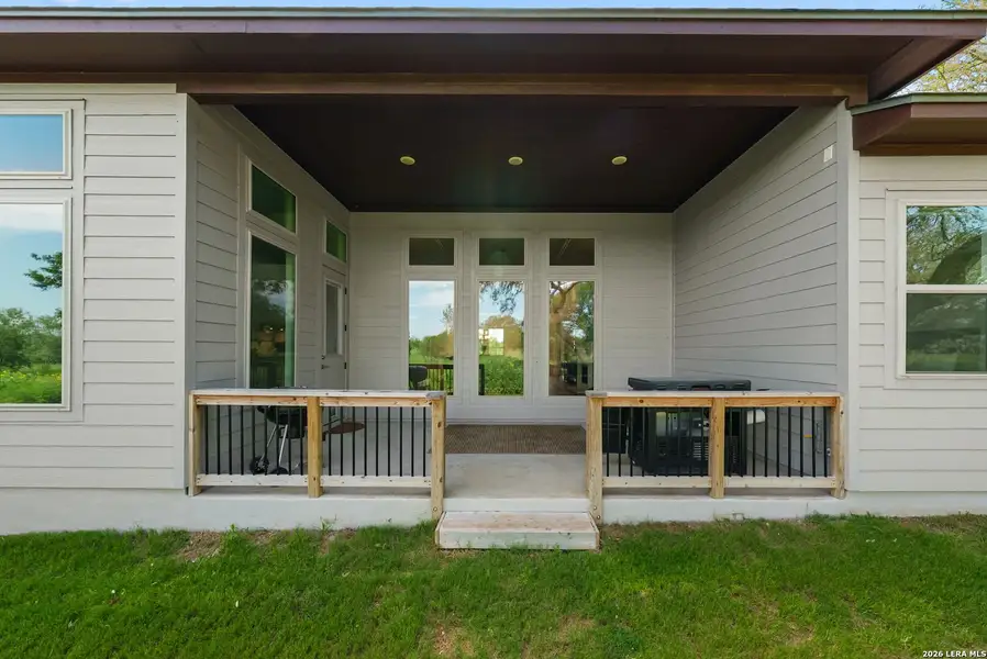Exterior details and patio area of a home in Legend Park, Castroville (Image 4).