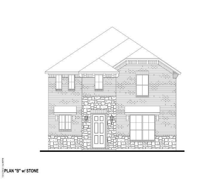 Plan 1462 Elevation B w/ Stone