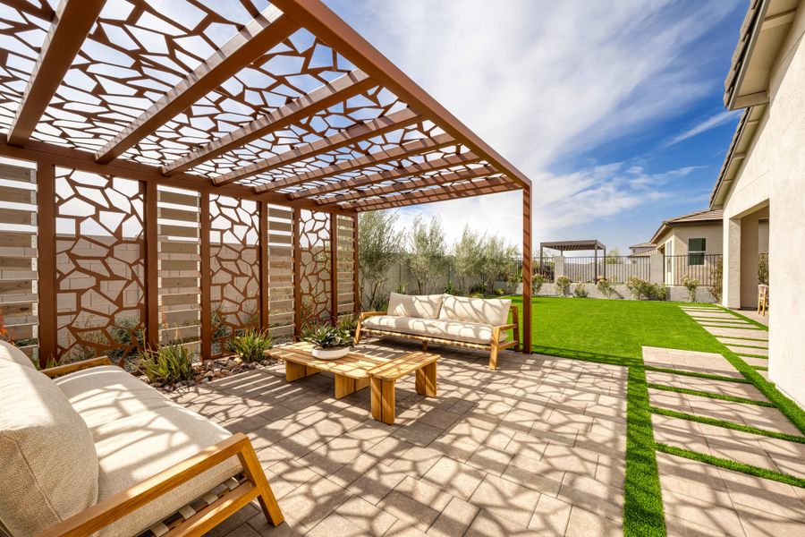 Exterior details and patio area of a home in Soleo, San Tan Valley (Image 4).