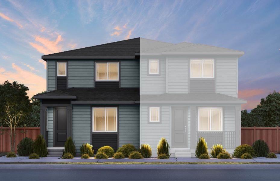 Front exterior of a new home in Sky Ranch, Watkins, CO, highlighting curb appeal (Image 5).