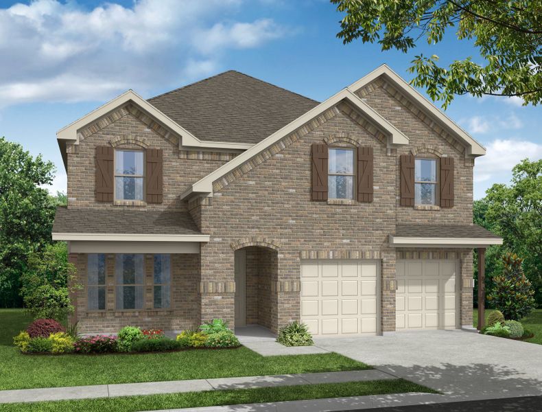 Representative exterior photo of a completed home built from the Preston by Impression Homes in Arcadia Trails, Balch Springs, TX (Image 6). Representative exterior photo of a completed home built from the Preston by Impression Homes in Arcadia Trails, Balch Springs, TX (Image 6).