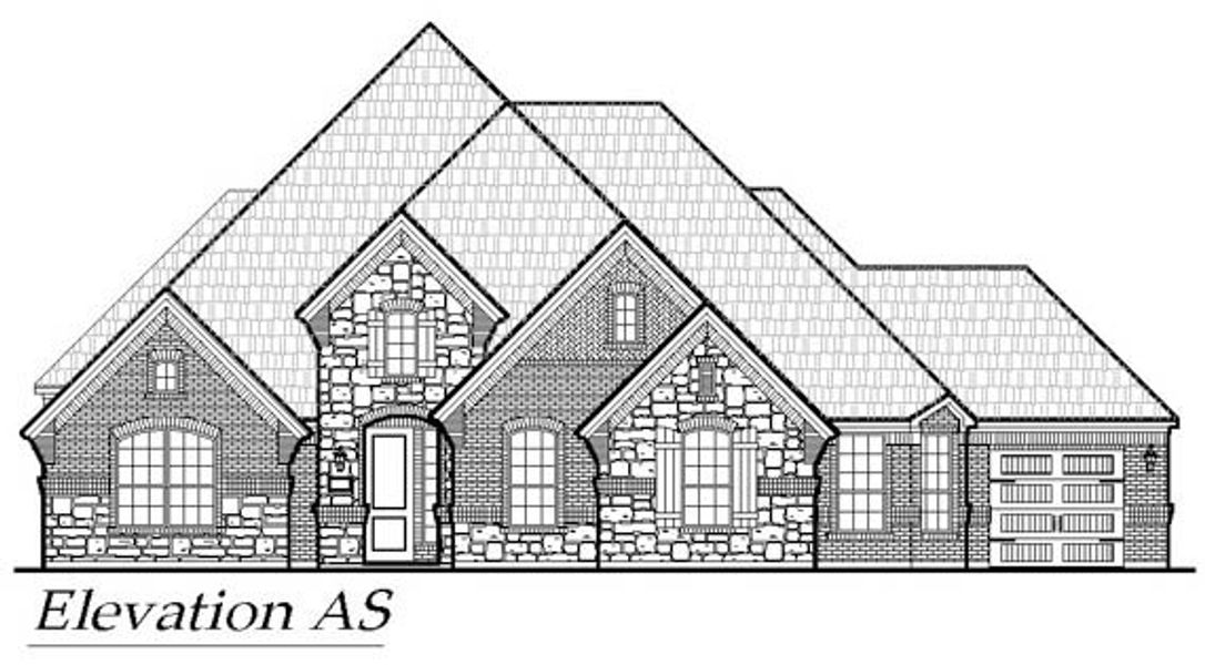 Exterior rendering of this home design in The Vines, Haslet, TX (Image 4). Exterior rendering of this home design in The Vines, Haslet, TX (Image 4).