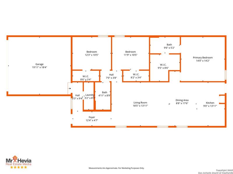 2D floor plan layout of this home in Ruby Crossing: Cottage Collection, San Antonio, TX (Image 5).