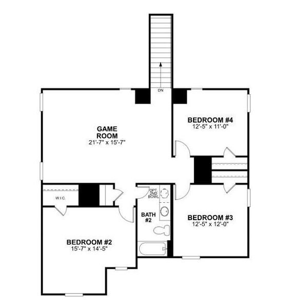 2D floor plan layout of this home in Miller's Pond, Rosenberg, TX (Image 4).
