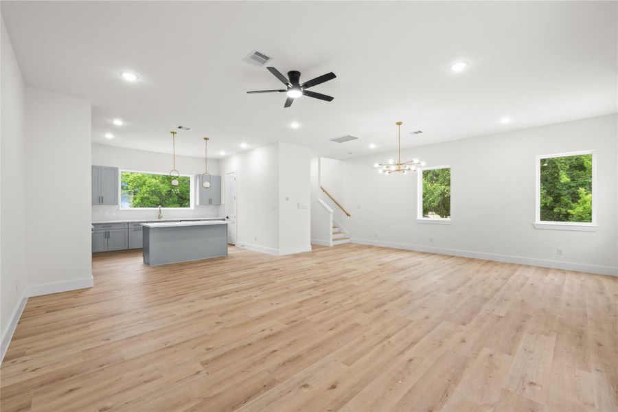 View from living room of the entire space.