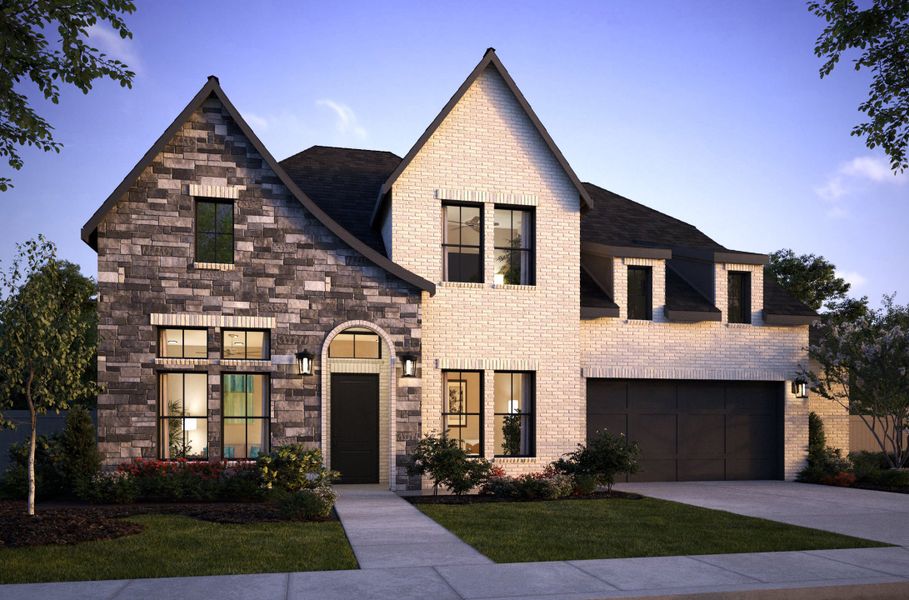 Representative exterior photo of a completed home built from the Madison II by Southgate Homes in Windsong Ranch 71' Series, Prosper, TX (Image 24). Representative exterior photo of a completed home built from the Madison II by Southgate Homes in Windsong Ranch 71' Series, Prosper, TX (Image 24).