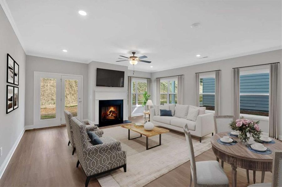 Furnished interior view inside a new home in Heritage Pointe at The Georgian, Villa Rica (Image 4). Furnished interior view inside a new home in Heritage Pointe at The Georgian, Villa Rica (Image 4).