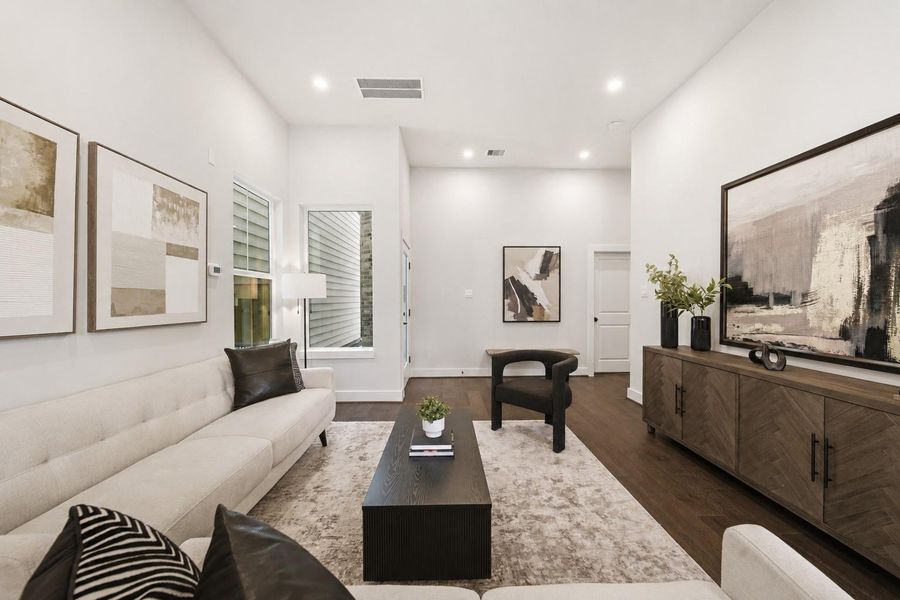 Furnished interior view inside a new home in Commons at Ella Forest, Houston (Image 26).