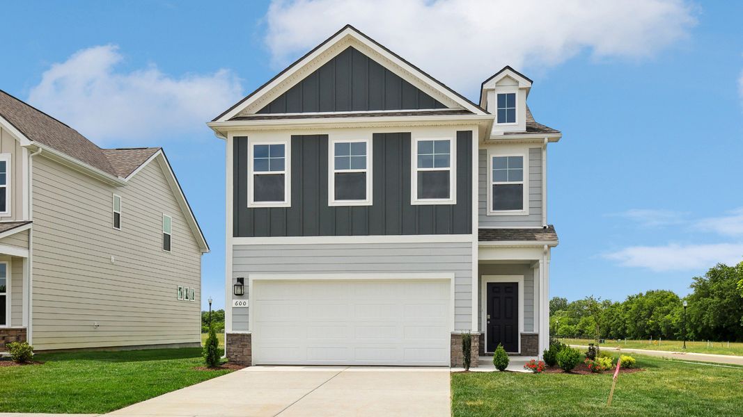 Exterior of Juniper plan home built at Bearwood in Mt. Pleasant, TN
