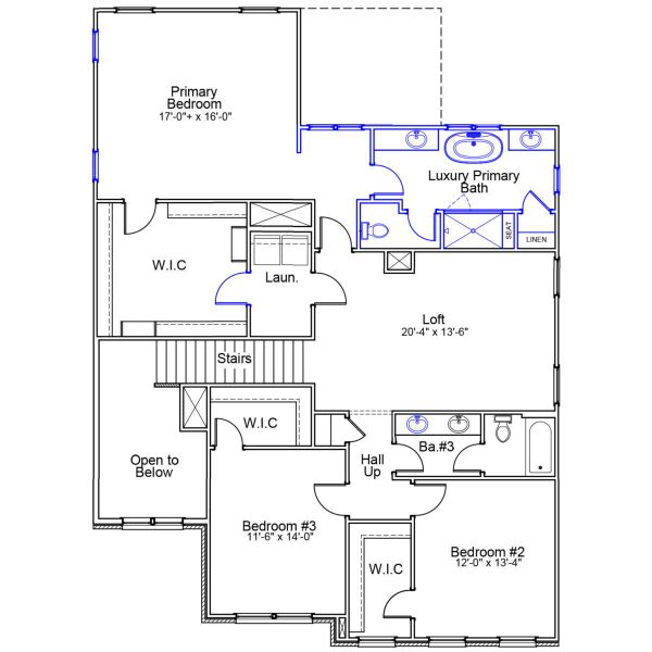 2D floor plan layout of this home in Lilah Grove, Summerfield, NC (Image 3).
