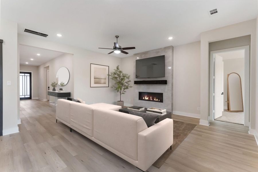 Furnished interior view inside a new home in , The Woodlands (Image 7). Furnished interior view inside a new home in , The Woodlands (Image 7).