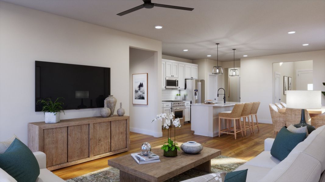 Furnished interior view inside a new home in Lariat, Liberty Hill (Image 7). Furnished interior view inside a new home in Lariat, Liberty Hill (Image 7).