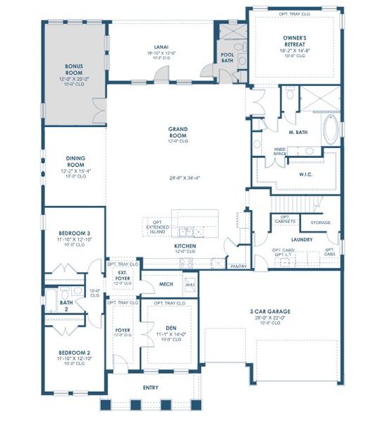 2D floor plan layout of this home in Two Rivers, Zephyrhills, FL (Image 5).