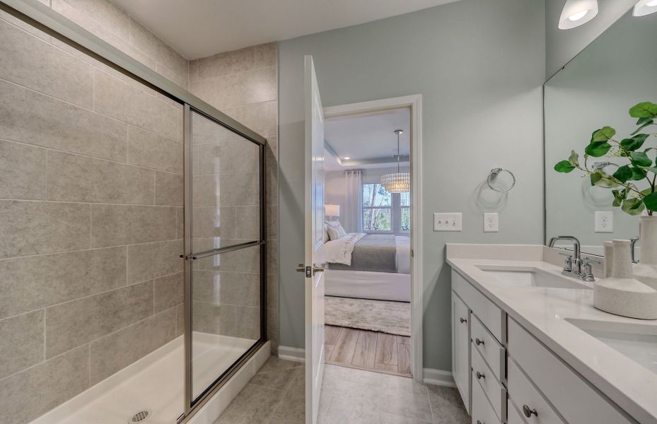 Owner's Bath with luxurious framed walk-in shower