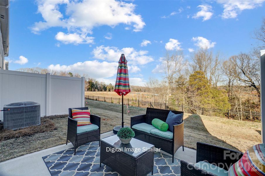 Exterior details and patio area of a home in Bailey Run, Charlotte (Image 4).