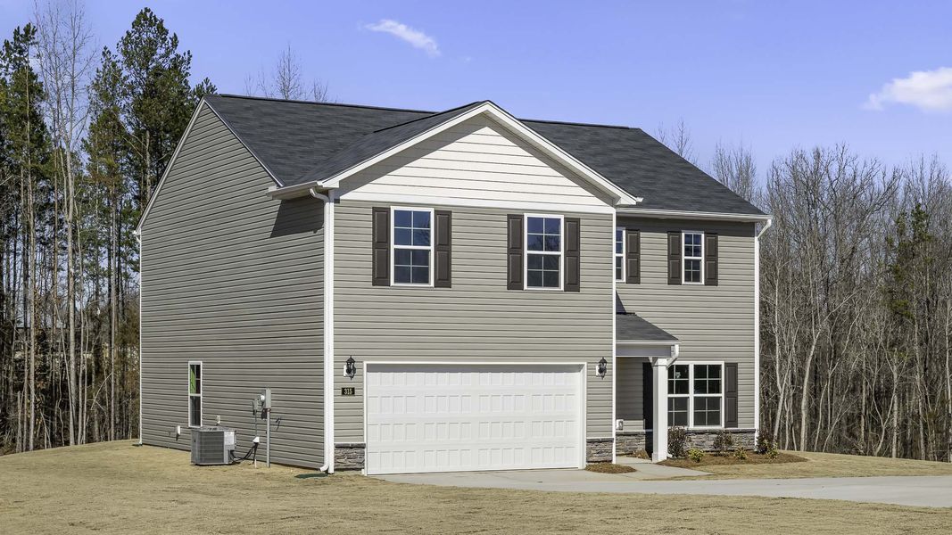 Front exterior of a new home in Country Creek, Lexington, NC, highlighting curb appeal (Image 2). Front exterior of a new home in Country Creek, Lexington, NC, highlighting curb appeal (Image 2).