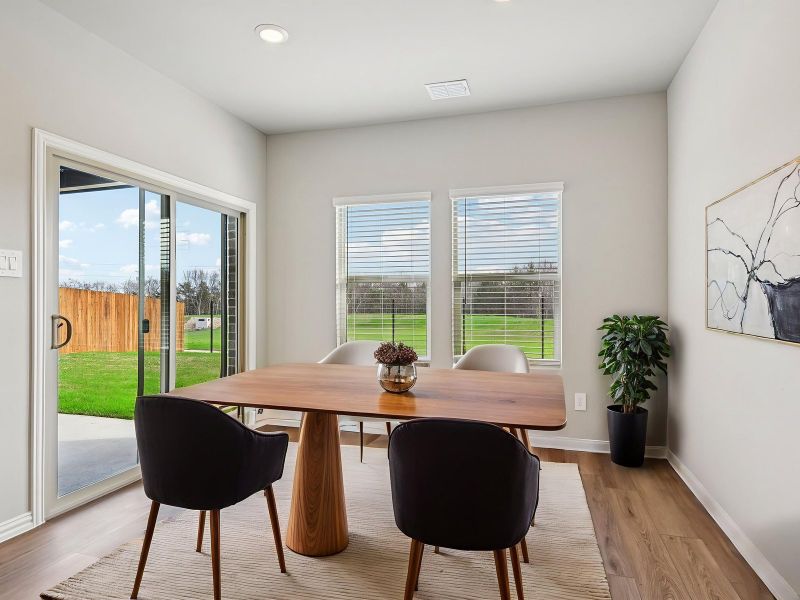 Furnished interior view inside a new home in Parks at Foster Crossing - Signature Series, Anna (Image 4). Furnished interior view inside a new home in Parks at Foster Crossing - Signature Series, Anna (Image 4).