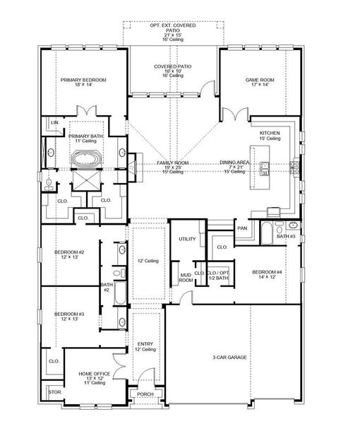 2D floor plan layout of this home in Parten, Austin, TX (Image 2).