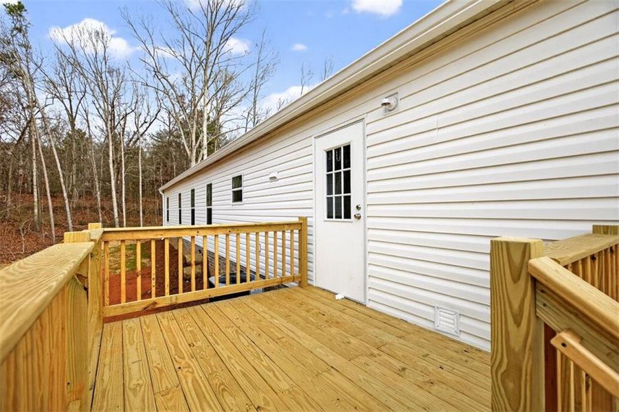 Exterior details and patio area of a home in , Royston (Image 2).