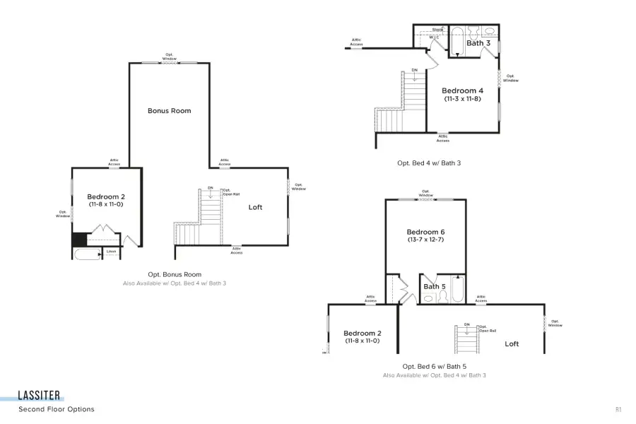 2D floor plan layout for the Lassiter by DRB Homes in Station Pointe Phase 2, Angier, NC (Image 54).