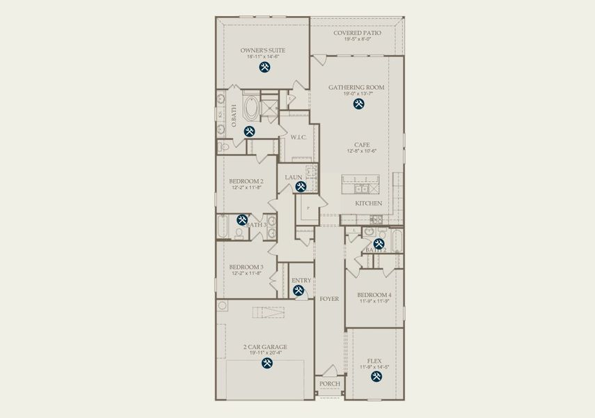 2D floor plan layout of this home in Pulte Homes at Two Step Farm, Montgomery, TX (Image 2). 2D floor plan layout of this home in Pulte Homes at Two Step Farm, Montgomery, TX (Image 2).