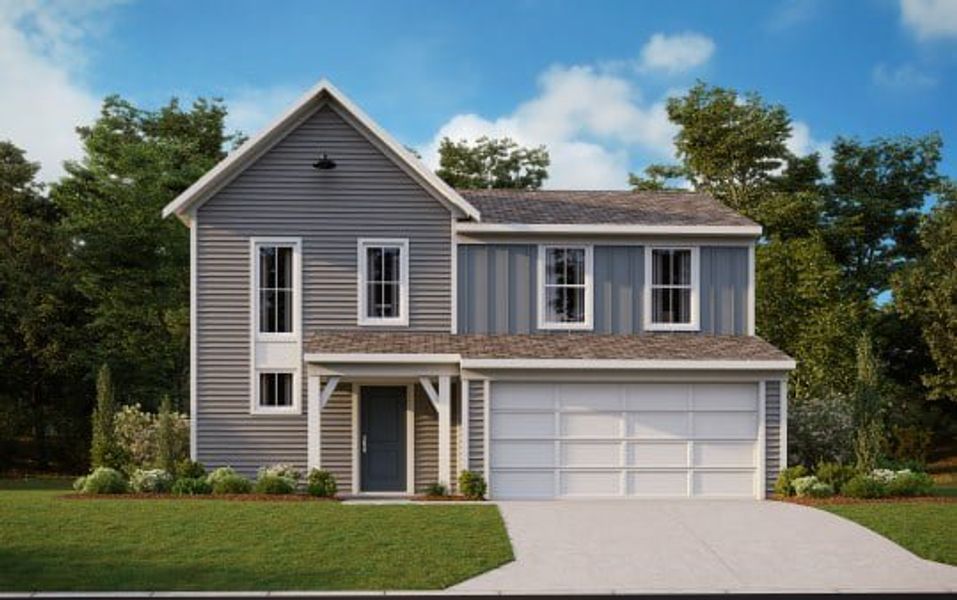 Representative exterior photo of a completed home built from the Danville by Fischer Homes in Three Rivers, Rome, GA (Image 16).