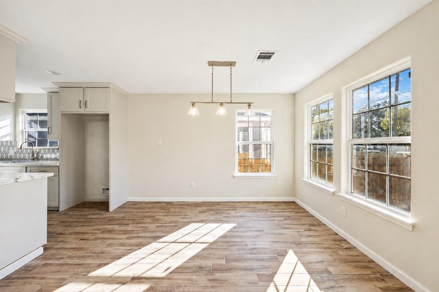 Dining room with plenty of natural light Dining room with plenty of natural light