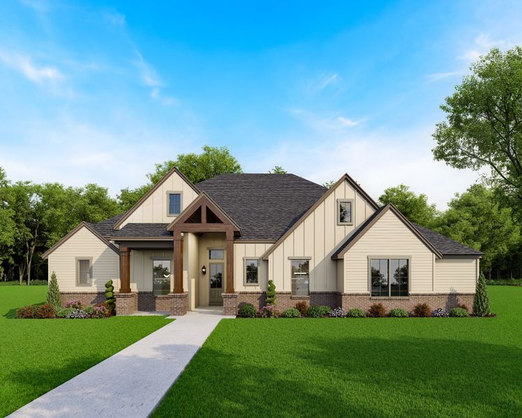 Representative exterior photo of a completed home built from the Connor by Our Country Homes in Sandstrom Ranch, Saginaw, TX (Image 11).