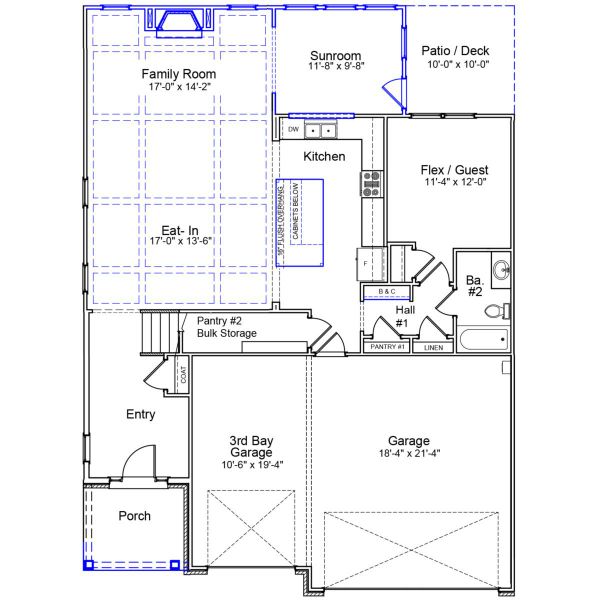 2D floor plan layout of this home in Lilah Grove, Summerfield, NC (Image 2).