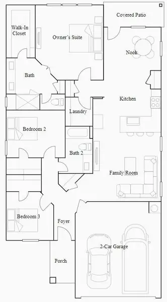 2D floor plan layout of this home in Samara, League City, TX (Image 3).
