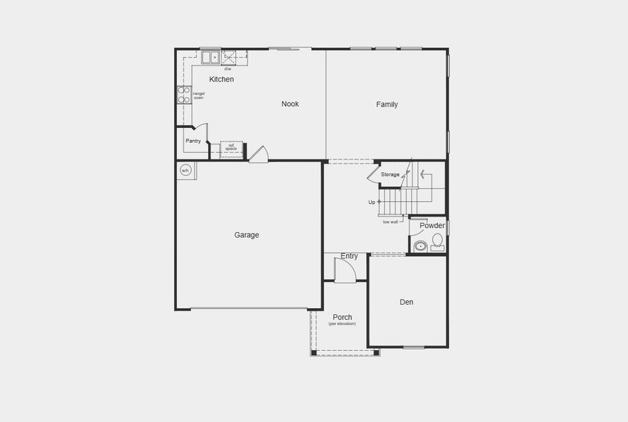 2D floor plan layout for the 2338 by KB Home in Cottages at Clovis Point, Kings Mountain, NC (Image 4).
