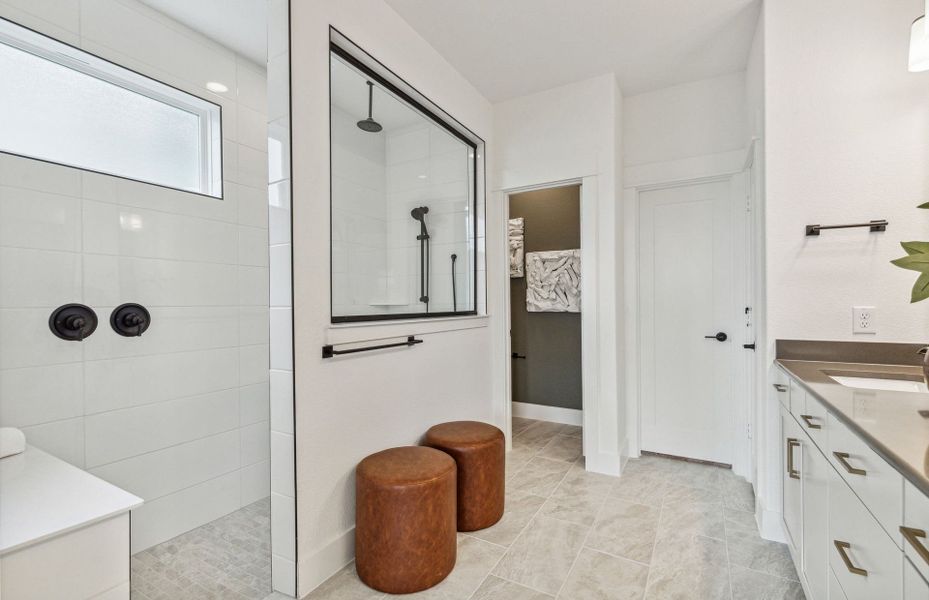 Large, walk-in shower in owner's bath