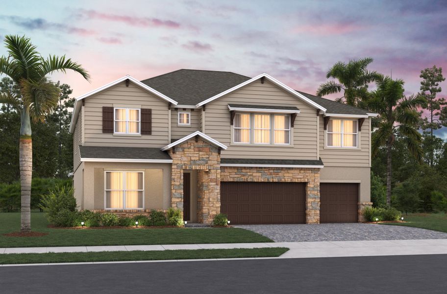 Representative exterior photo of a completed home built from the Sequoia by Beazer Homes in Estates at Lake Jesup, Sanford, FL (Image 2). Representative exterior photo of a completed home built from the Sequoia by Beazer Homes in Estates at Lake Jesup, Sanford, FL (Image 2).