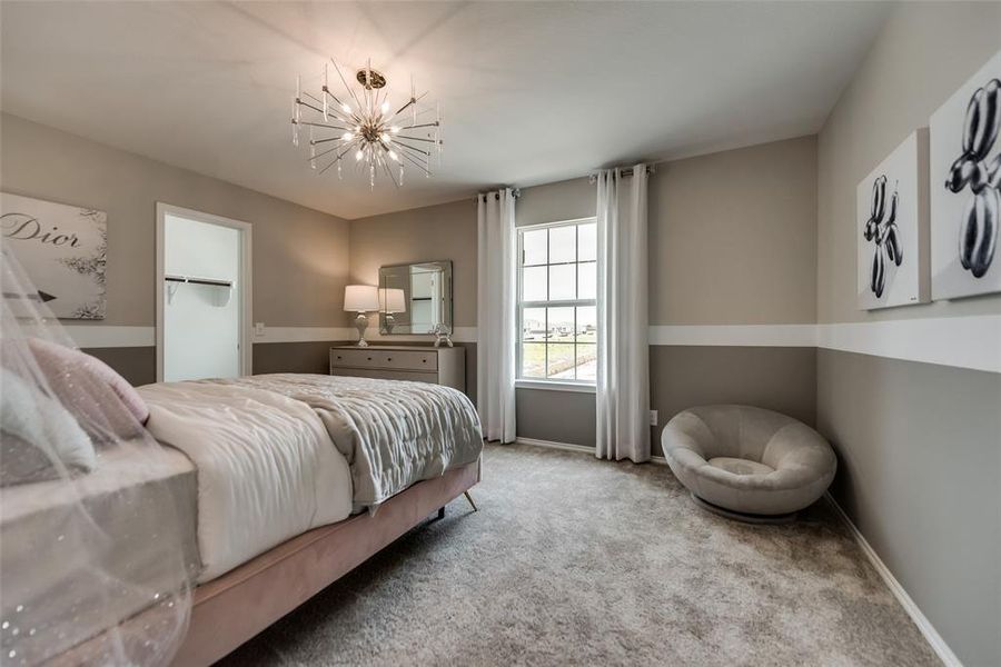 *Model Representation - Spacious secondary bedroom with large windows